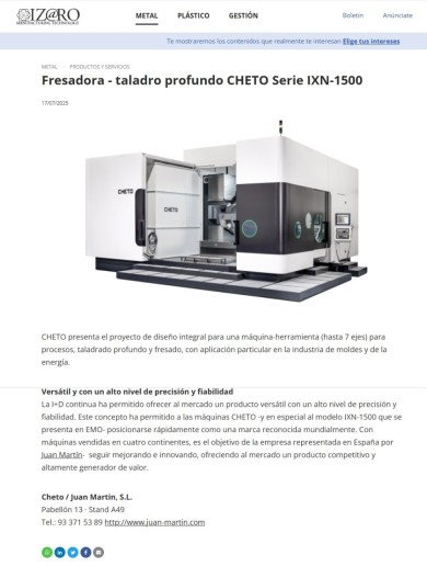 CHETO IXN1500 featured in IZARO