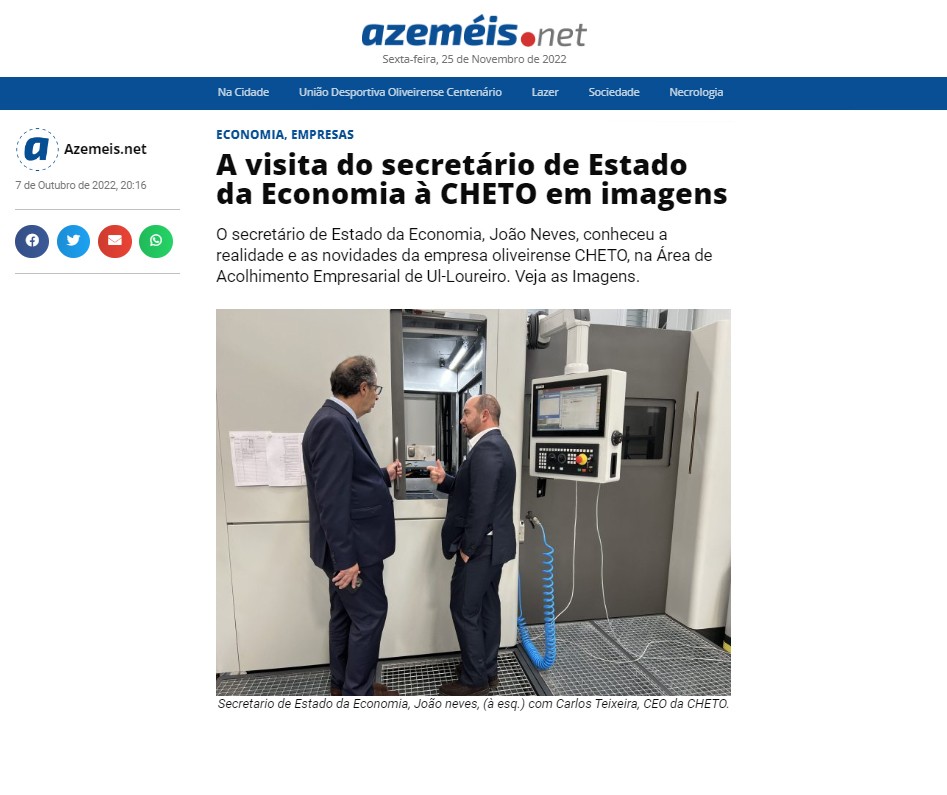 A visita do secretário de Estado da Economia à CHETO